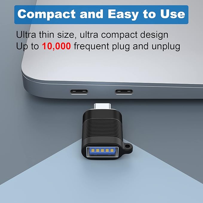 AreMe USB C Adapter (6 Pack), Micro USB Male to USB C Female Adapter, USB 3.0 to Type C Converter Connector (Black)