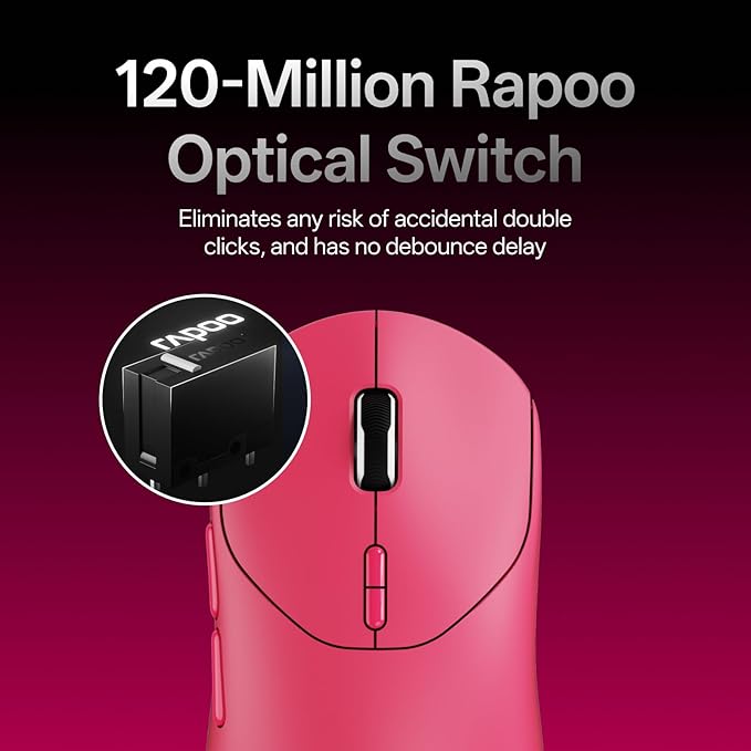 Rapoo VT2 MAX Wireless Gaming Mouse, True 8K Wireless Polling Rate, 53g Lightweight, Up to 750 Hr Battery, Nordic nRF54L15 MCU, 120-Million Optical Switch, 10 Programmable Buttons, Macro Enabled