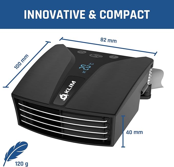 KLIM Tempest Laptop Cooler with Vacuum Fan - New - Gaming Laptop Fan with Display - Temperature Detection + Automatic/Manual Mode - 4000 RPM - Portable - Compatible with Laptop Cooling Pads