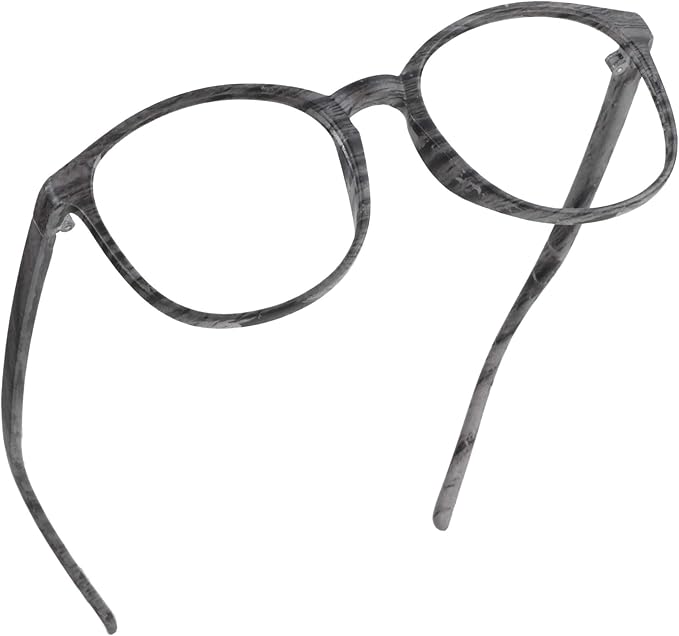 LifeArt Round Blue Light Blocking Glasses, Computer Glasses, Gaming Glasses, TV Glasses for Women Men (Wood, 0.25 Magnification)