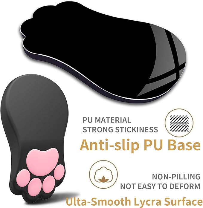 L-SPOUTTO Ergonomic Mouse Pad with Wrist Rest and Keyboard Wrist Rest,Cute Comfortable Computer Mouse Pad Wrist Support, Pain Relief Mousepad with Non-Slip PU Base for Desk Laptop Gaming Office,Black