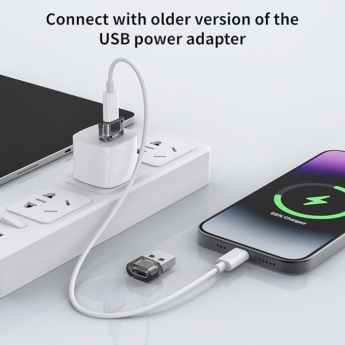USB-A to USB-C Adapter 10 Pack, USBC Female to A Male OTG Charger, USB to USBC Converter for iPhone 15 Plus Pro Max/Apple Watch Ultra iWatch/AirPods/iPad Air/Car/Galaxy S24 S23 S22 Ultra