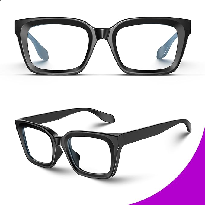 VISOONE Chunky Square Blue Light Blocking Glasses with Anti Computer Glare for Working Women Men MONTANA