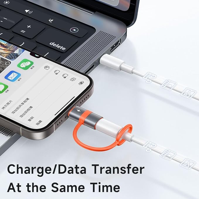 mcdodo 60W Lightning to USB C Adapter, Lightning Female to USB-C Male Adapter Support Fast Charging and Data Transfer for iPhone 15 16 Pro/ProMax/iPad/MacBook/Galaxy, Not Support OTG/Audio
