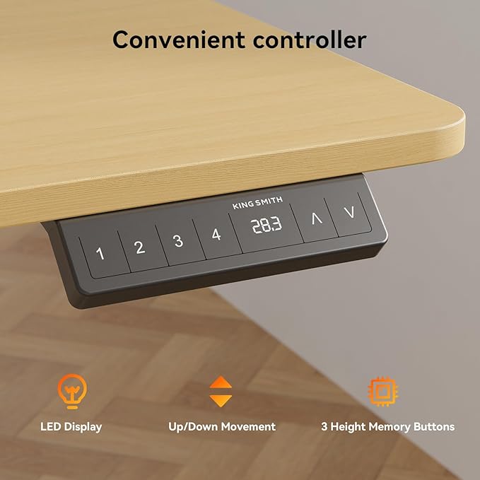 63 Inches Height Adjustable L Shaped Standing Desk with 2 Drawers and Keyboard Tray, Electric Sit to Stand Home Office Comupter Table, Ergonomic Corner Gaming Desk, Oak