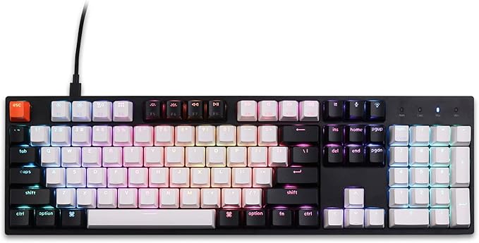 Keychron C2 Full Size Wired Mechanical Keyboard for Mac, Hot-swappable, Gateron G Pro Red Switch, RGB Backlight, 104 Keys ABS keycaps Gaming Keyboard for Windows, USB-C Type-C Braid Cable