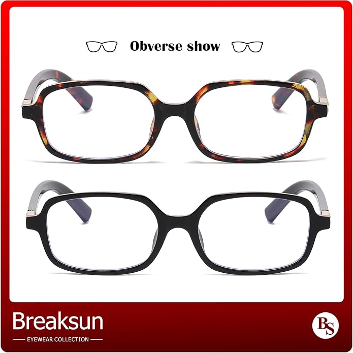 Retro Rectangle Glasses for Women Men Small Square Blue Light Blocking Glasses Vintage Eyeglasses