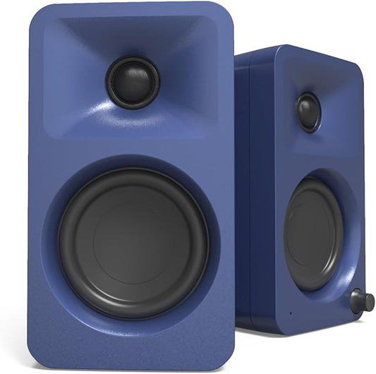Kanto ORAMU 100W Powered Reference Desktop Computer Speakers with Bluetooth 5.0 and USB-C Input | Bi-Amplified | 100 Hz Automatic Crossover | Pair | Indigo (Renewed)