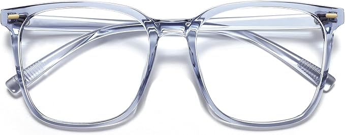 Oversized Square Blue Light Blocking Glasses for Women Men, Anti-Fatigue Computer Monitor Glasses Reduce Eye Strain
