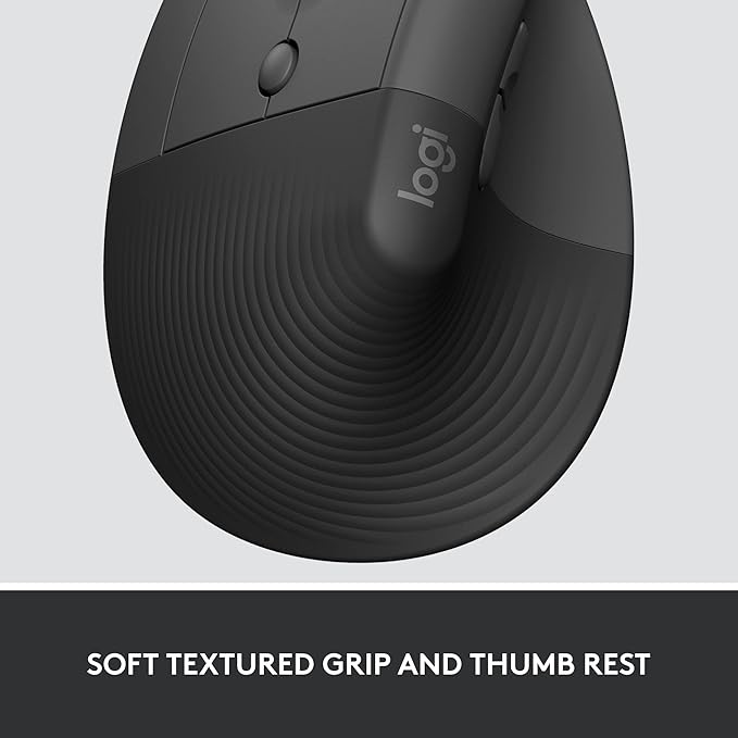 Logitech Lift for Business Left, Vertical Ergonomic Mouse - Left-Handed, Wireless, Bluetooth or Secured Logi Bolt USB, Quiet clicks, Globally Certified, Windows/Mac/Chrome/Linux - Graphite