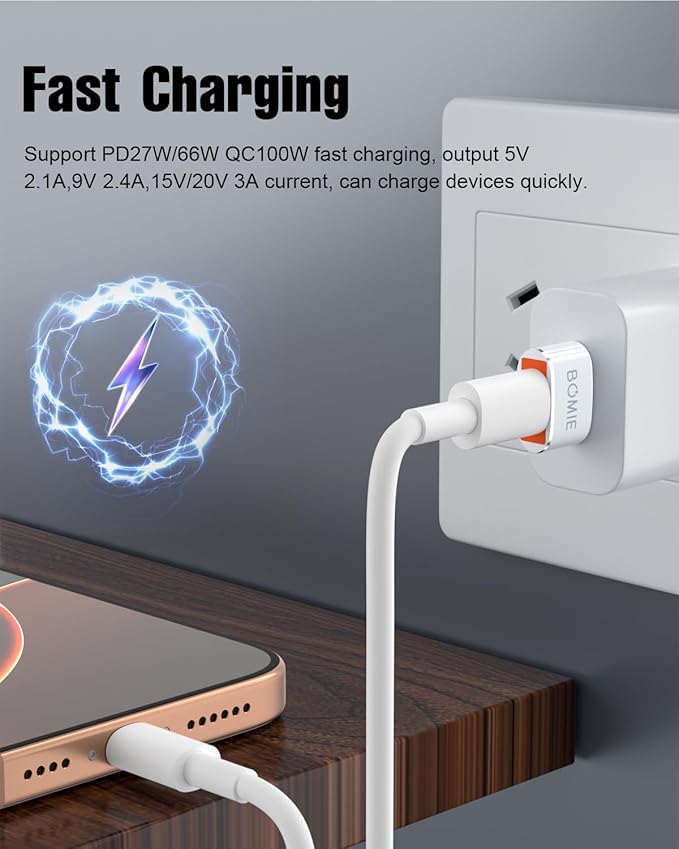 BOMIE USB to USB C Adapter 10 Pack,PD27W/66W QC100W Fast Charging 480Mbps Data Transfer,USB C Female to USB A Male OTG Adapter for M-acBook,Phone 15/16/17 Pro Max,Pad,A-irpods,G-alaxy,X-Peria White