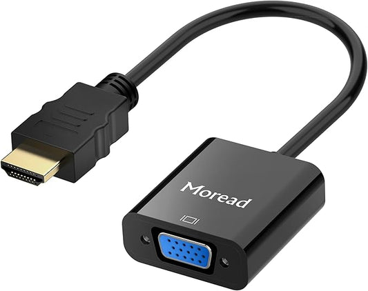 HDMI to VGA, Uni-Directional Gold-Plated HDMI to VGA Adapter (Male to Female) for Computer, Desktop, Laptop, PC, Monitor, Projector, HDTV, Chromebook, Raspberry Pi, Xbox and More - Black
