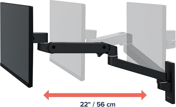 Ergotron – Upgraded LX Pro Premium Single Monitor Arm, VESA Wall Mount – for Monitors Up to 34 Inches, 4 to 22 lbs – Matte Black