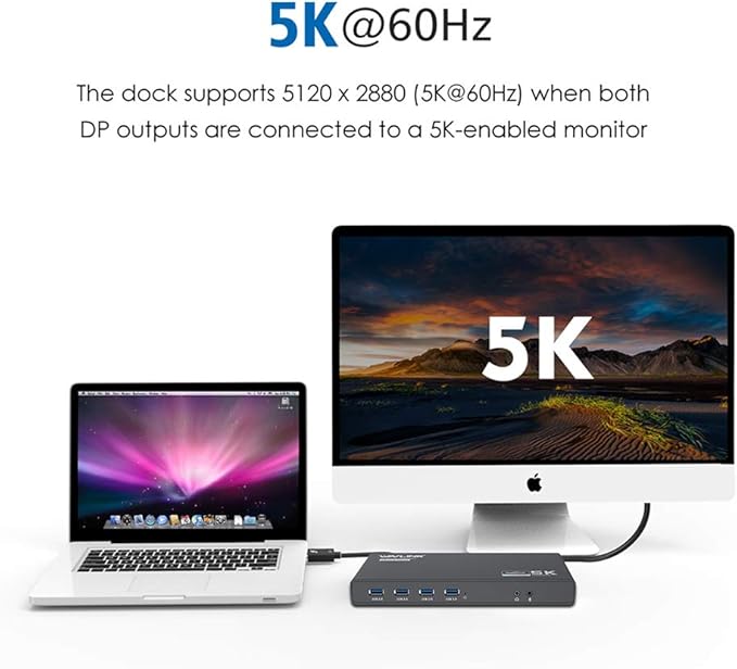 WAVLINK Universal Laptop Docking Station Dual Monitor with 65W Power Delivery for Windows Mac M1/M2, Displaylink Dock, USB C/A to Dual HDMI/DisplayPort Adapter, Gigabit Ethernet, 6 USB 3.0, Audio/Mic