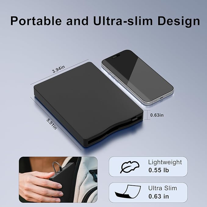 Floppy Disk Reader,External Floppy Drive, 3.5" USB &Type C Floppy Disk Reader Portable 1.44 MB FDD for PC, Laptop and Desktop Compatible with Windows 2000/XP/Vista/7/8/10/11