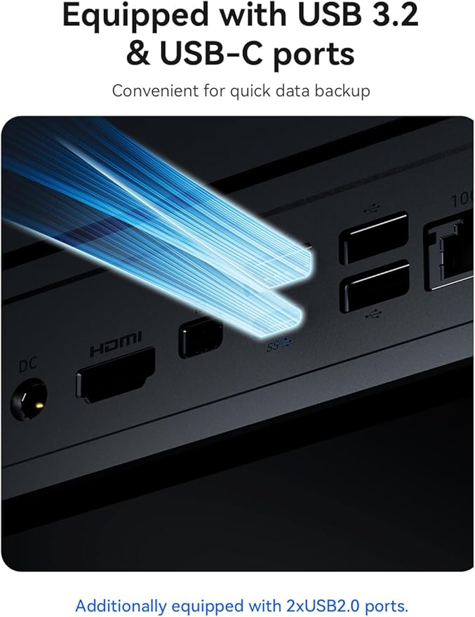 FS510402D NAS Server - 6-Bay All-Solid-State NAS Storage & Mini PC, 4X M.2 + 2X U.2 SSD, Personal Cloud Storage Device with Dual 10G Network Storage, Home NAS/Network Attached Storage