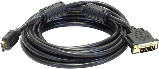 Monoprice Standard HDMI Cable to Single Link DVI Adapter Cable - with Ferrite Cores, CL2, Up to 720p/1080i Resolution, 15 Feet, Black