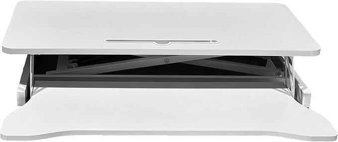 Instant Ergonomic Standing Desk Converter - 32" Wide, No Assembly, Sit-Stand Workstation for Pain Relief & Productivity (White)