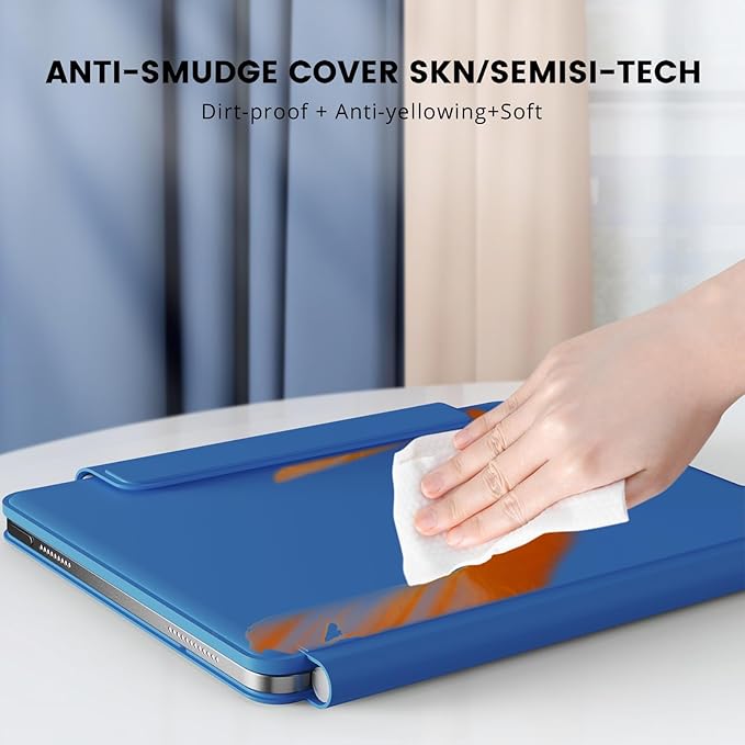 for iPad 11th (A16, 2025)/10th Generation Case with Keyboard, Magic Keyboard 2022, Springy Backlit Keys, Stain-Resistant Surface, Multi-Touch Trackpad, Steel Blue