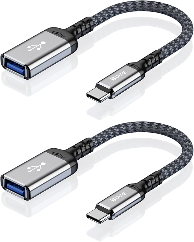 Type-C Male to USB-A Female Adapter 2-Pack, USB 3.0 Converter for iPhone 17/Pro/Max, MacBook Pro/Air 2025, iPad Pro, Samsung Galaxy, Google Pixel, Laptops and Flash Drives, 5Gbps Data Transfer