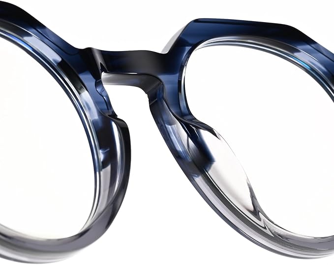 Dollger Blue Light Blocking Glasses For Woman Men Thick Frame Round Non-Prescription Glasses, For Computer Work Gaming,