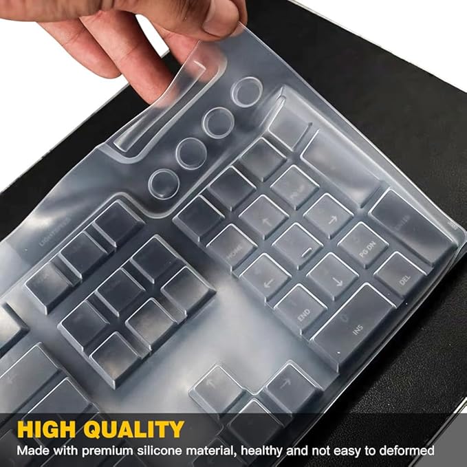 Keyboard Cover Skin for Logitech G815 G915 RGB Mechanical Gaming Keyboard, Logitech G815 Wired Keyboard Protector, Logitech G915 Wireless Keyboard Silicone Protective Skin, Clear