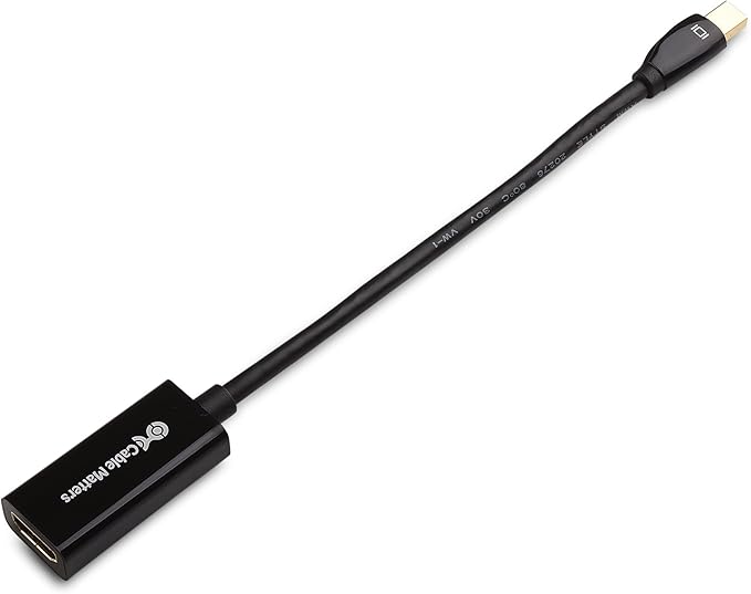 Cable Matters 4K Mini DisplayPort to HDMI 4K Adapter (Mini DP to HDMI Adapter) in Black - Thunderbolt and Thunderbolt 2 Port Compatible