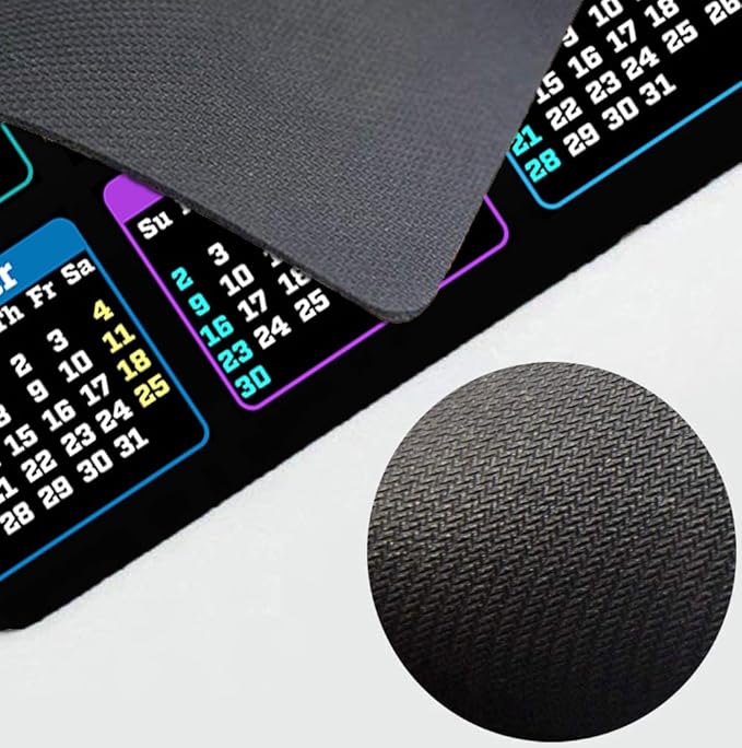 Calendar Mouse pad, 2025 Calendar Color Horizontal Edition Natural Rubber Creative Gaming Mouse Pad Rectangle Mouse Personalized Desk Mouse Pad 9.5 inch x 7.9 inch