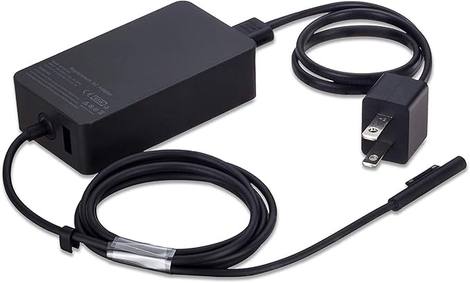 65W Surface Pro Laptop Charger for Microsoft Surface Pro 10/9/8/7/6/5/4/3/X, Windows Surface Laptop 6/5/4/3/2/1, Surface Book 3/2/1, Microsoft Surface Go 3/2/1, Surface Charger Supports 44W 36W