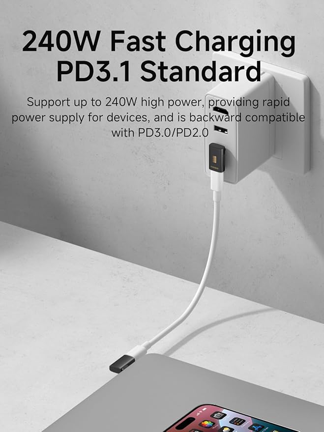 Hagibis 240W 80Gbps 8K@60Hz USB C Adapter, USB-C Male to Female Adapter, USB4 Connecter for Thunderbolt 5/4/3, Laptop, Switch, Dock, Mac, Tablet, iPhone 16 15 Pro Max (TGM11)