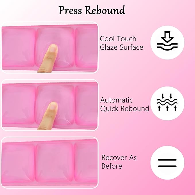 Gel Wrist Rest for Keyboard and Mouse Square Pink Plaid Clear Keyboard Wrist Rest Transparent Ergonomic Cute Checkered Mouse Wrist Pad Silicone Non-Slip Support for Computer Laptop Gaming Home Office