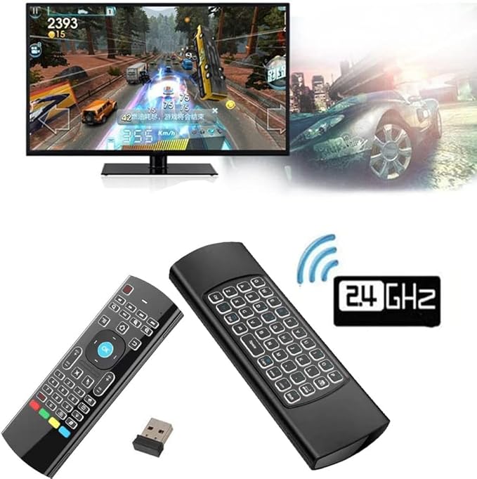 2 Pack MX3 Pro Mini Keyboard Backlight Fly Remote Mouse,Android TV Remote Control,IR Learning Mini Wireless Keyboard for Android TV Box.HTPC.IPTV,Networked Set-top Box,Mini PC(Battery not Included)