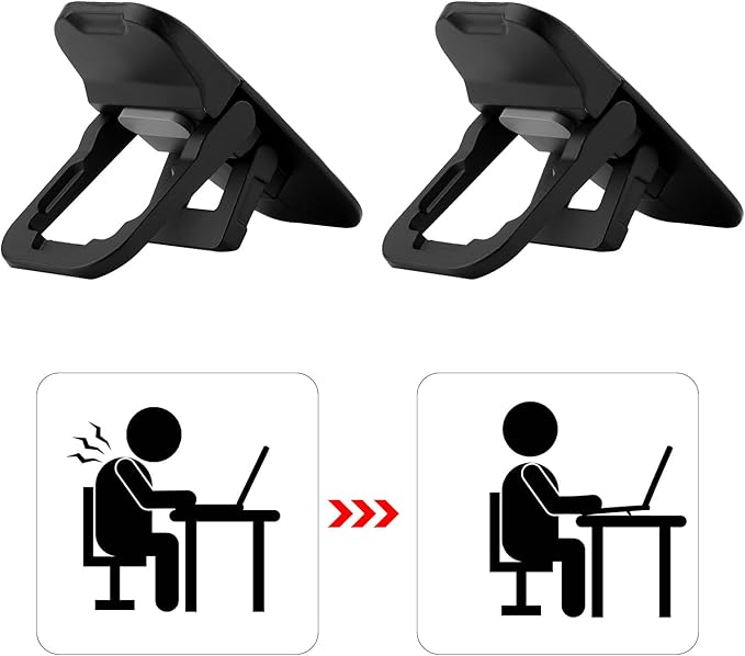 2pcs Flip Computer Keyboard Stand for Desktop, Mini Laptop Cooling Leg Rack Invisible Heightened Dual Tilted Adjustable Keyboard Feet Riser Ergonomic Office Desk Accessories for Notebook (Black)