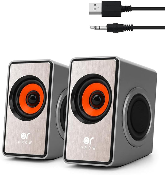 OR O R O W OROW Computer Speakers,12W Mini Desktop Speaker with Volume Control, 3.5mm AUX Speaker, USB Powered Laptop Speakers,Great for PC/Monitor/mac/iMac/Projector(S206)