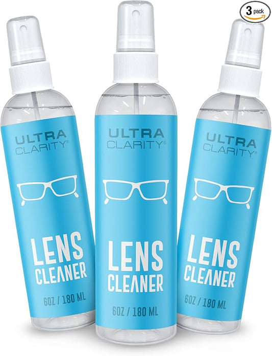 Powered by Nano Magic Eyeglass Lens Cleaning Spray 6 oz (3 Pack) | Professional Grade Formula, Silicone-Free | for Glasses, Phone, Electronic Screens, Optic Surfaces, Coated Surfaces - Made in USA