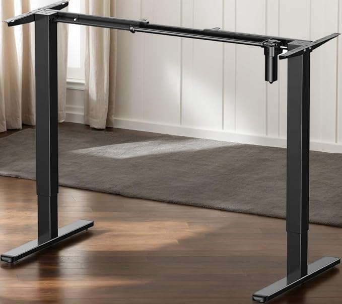 ErGear Electric Stand up Desk Frame,4 Memory Height Settings Height Adjustable Table Legs, Sit Stand Desk Frame Up to 47.2" , Ergonomic Standing Desk Base Workstation, Black Frame Only