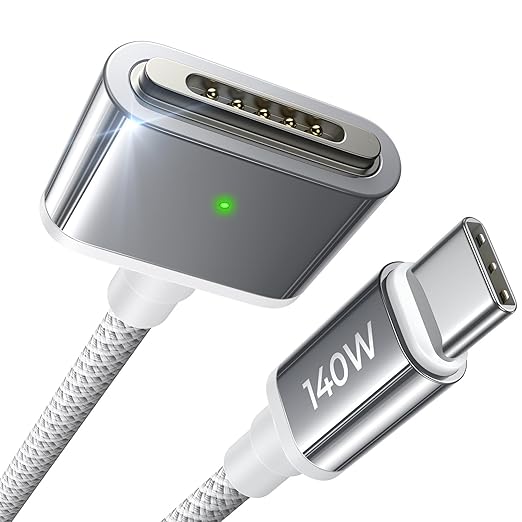 LISEN MacBook Charger USB-C to Magnetic 3 Cable (3.3FT) for M5/M4 MacBook Air Pro Charger, 140W Magnetic Safe 3 Cable for Pro (16"/14" 2025, 2024, 2023, 2021) Air (15''/13'' 2025, 2024, 2023, 2022)