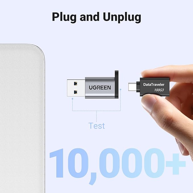 UGREEN 10Gbps USB C Female to USB Male Adapter Type C to USB A Charger Cable Converter Compatible with Apple Watch iPhone 15 14 13 AirPods 3 MacBook Samsung Galaxy Google Pixel etc Gray