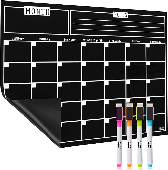 Mr. Pen- Dry Erase Calendar for Fridge, Magnetic, 14.7 x 11.8, Magnetic Calendar with 4 Dry Erase Markers, Magnetic Calendar for Fridge, Magnetic Whiteboard Calendar, Dry Erase Fridge Calendar