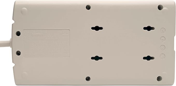 Eaton Tripp Lite Series TLP808 8 Outlet Surge Protector Power Strip with Flat Plug, 1440 Joule Rating, White, UL Listed & Certified, 8ft Extension Cord with Multiple Outlets for Home Office