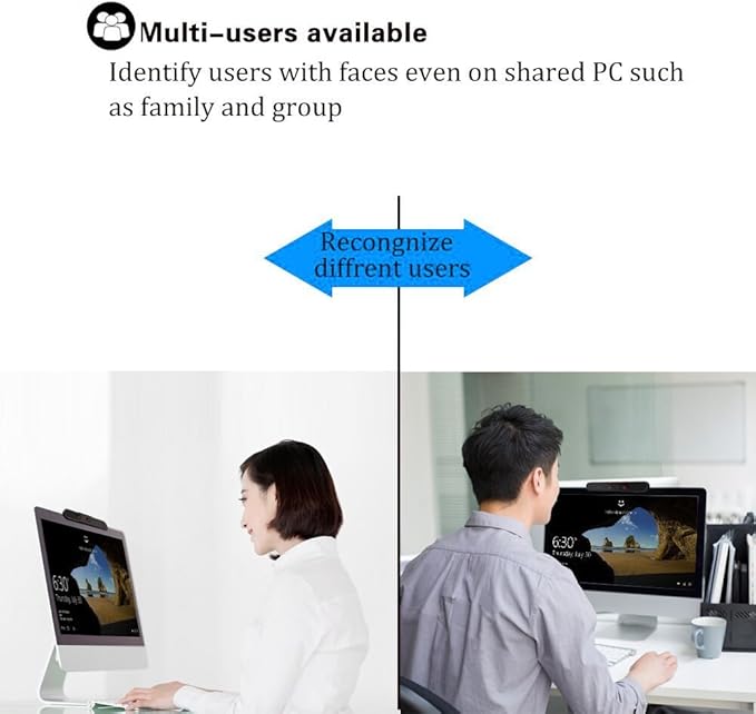 Face Recognition USB IR Camera for Windows Hello, RGB 1080P (Entry Level) Webcam with Dual Microphone