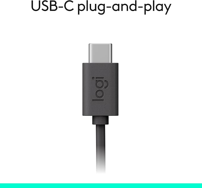 Logitech H391 Wired Headset for PC/Laptop, Stereo Headphones with Noise Canceling Microphone, USB-C, in-Line Controls, Works with Chromebook - Graphite