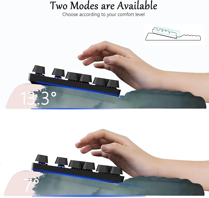Keyboard Stand with Wrist Rest Keyboard Pad with Wrist Support Keyboard Wrist Rest for Computer Keyboard Stand for Desktop Ergonomic Keyboard Tilt Riser for Desk Office Home Gaming Room Green Forest