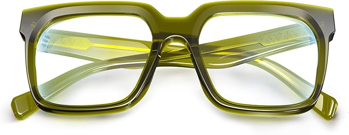 VISOONE 2 Pack Rectangle TR90 Blue Light Blocking Glasses Computer Eyewear with Preppy Look for Women and Men Cougar