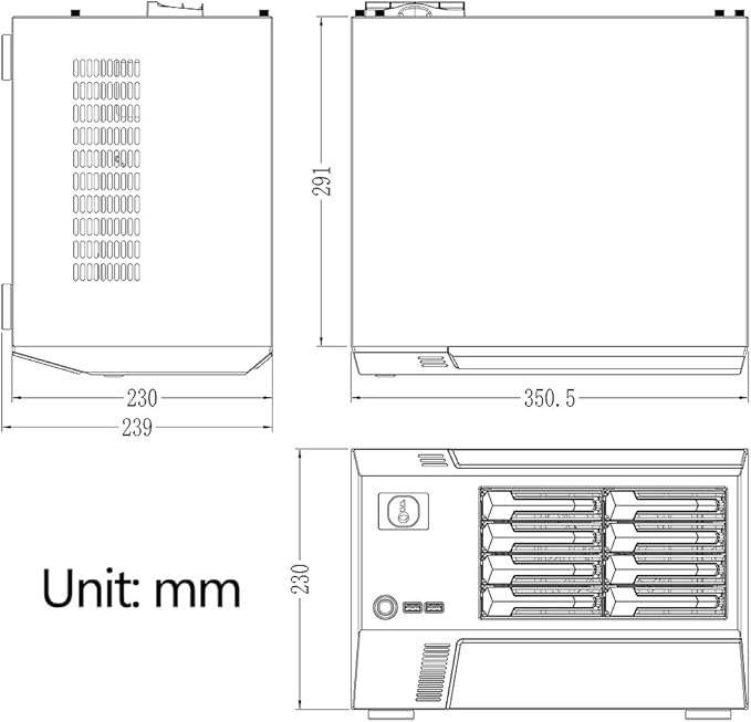 Generic ZhenLoong-X86 8 Bay NAS case Server Storage Chassis Hard Disk Drive hot-swap 12Gb backbplane SFF8643 Interface Support MATX/ITX MB/USB3.0 * 2 Come with PCIe X4 8 SATA Expansion Card