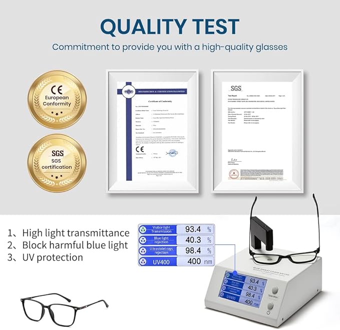 Cyxus Blue Light Blocking Glasses for Men and Women, Ultra Lightweight TR90 Metal Frame Computer Glasses for Gaming, Office, Reading, Digital Screen Protection 8208T02