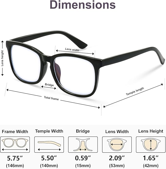VISOONE Blue Light Blocking Glasses Square with Anti Computer Glare for Gaming Women and Men MONTANA