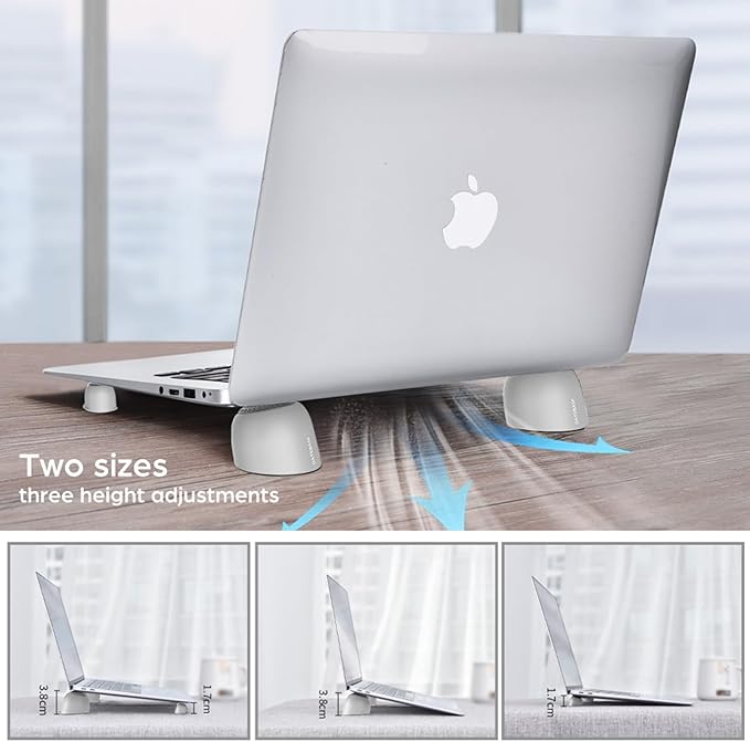 Laptop Risers for Desk, Mini Laptop Cooling Stand, Magnetic Pads Keyboard Riser, Ergonomic Laptops Feet, Compatible with MacBook Air Pro, with Dell, with HP, More 10-15.6” Laptops