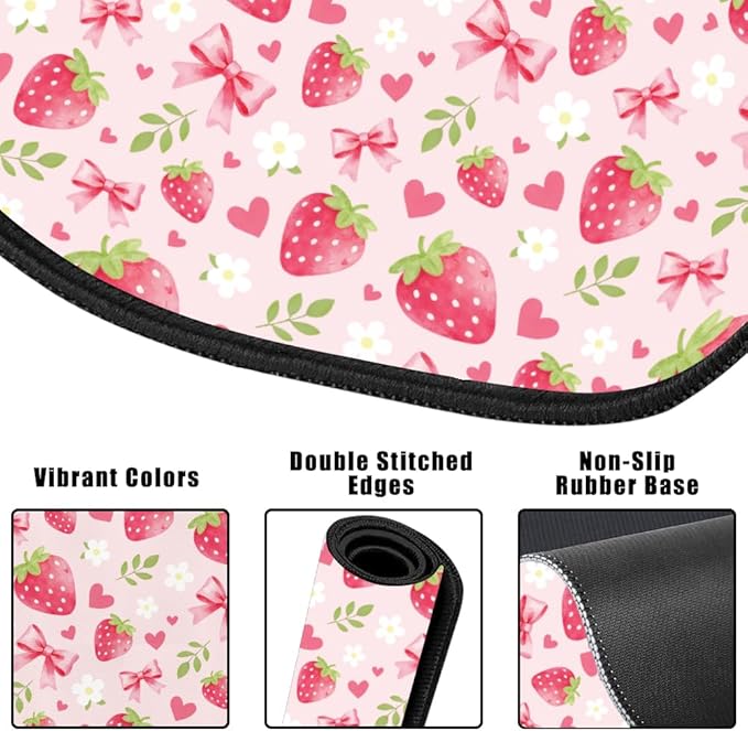 4 in 1 Large Keyboard Mouse Pad Set, Ergonomic Keyboard Wrist Rest Pad, Wrist Support Mousepad Set, Cup Coaster, Extended Desk Mat for Home Game Women Office Desk Decor Accessories(Pink)