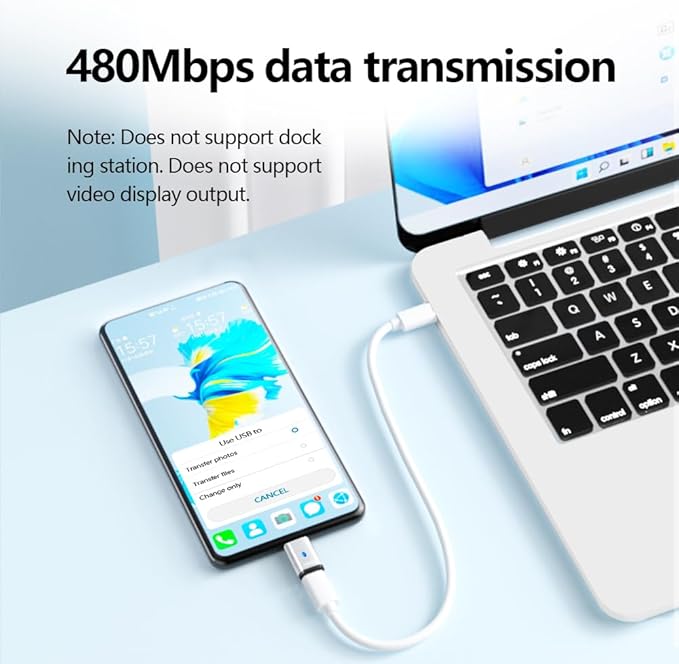 USB C Magnetic Adapter 2 Pack, USB2.0 Type C Straight Connector 5Pin with PD 120W Charge and 480Mbps Data Transfer, Compatible for MacBook Pro/Air iPad Pro and More USB C Devices, Silver